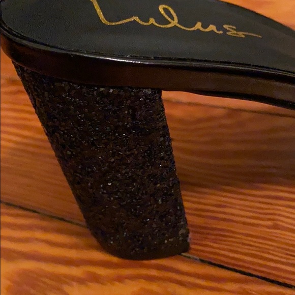 Lulu’s Moliday Black Glitter Mules - Picture 7 of 8